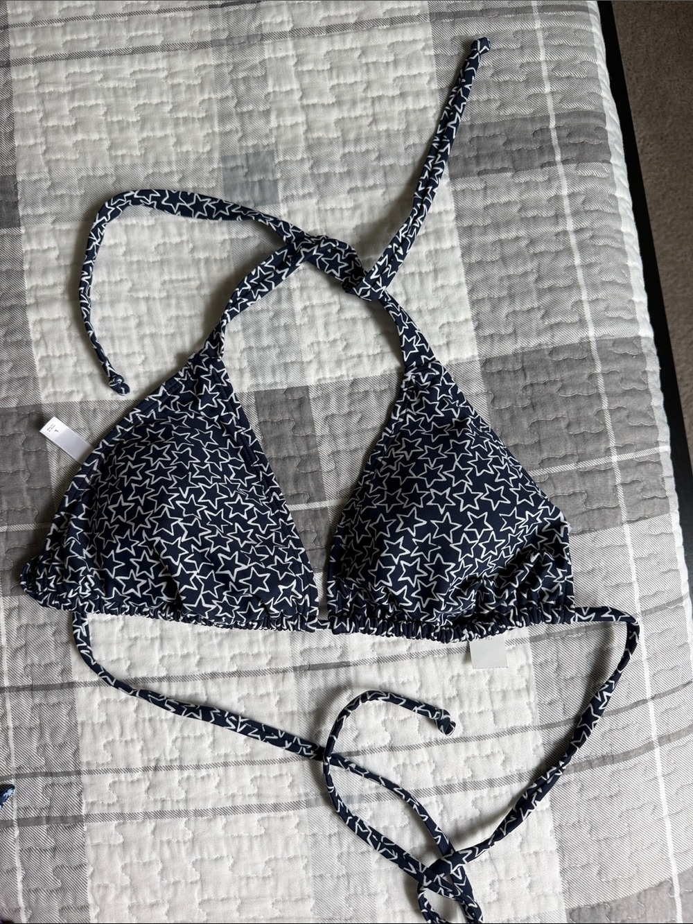 GAP Navy Blue Star Print Triangle Bikini Top